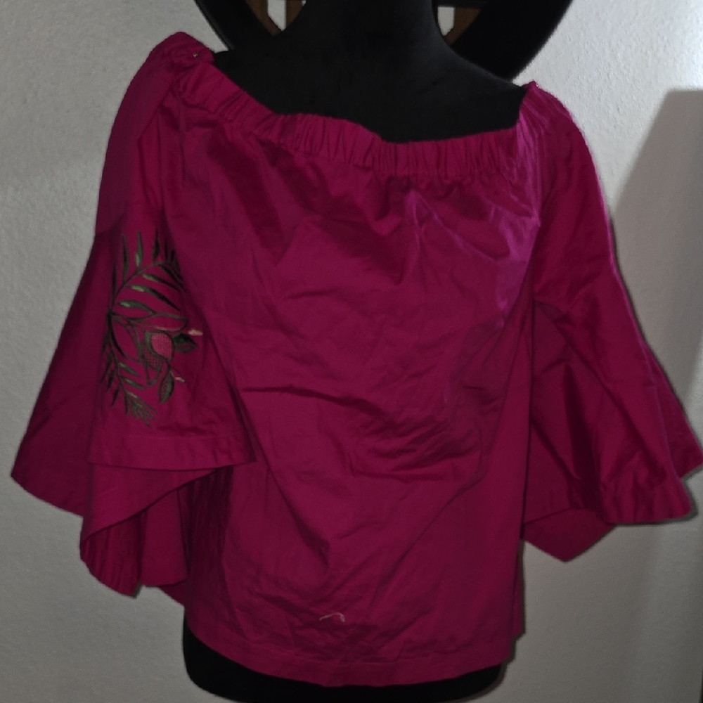 Lane Bryant Magenta Off-Shoulder Blouse